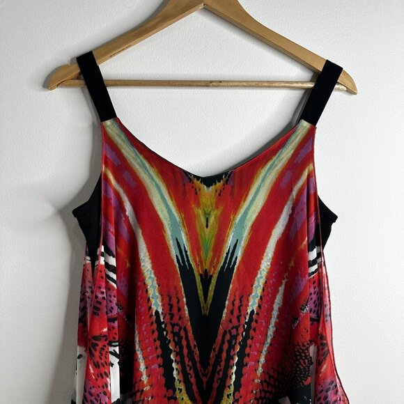 Boston Proper Dress Womens Small Multicolor Boho Maxi Sheer Overlay Flowy Resort - Picture 8 of 11